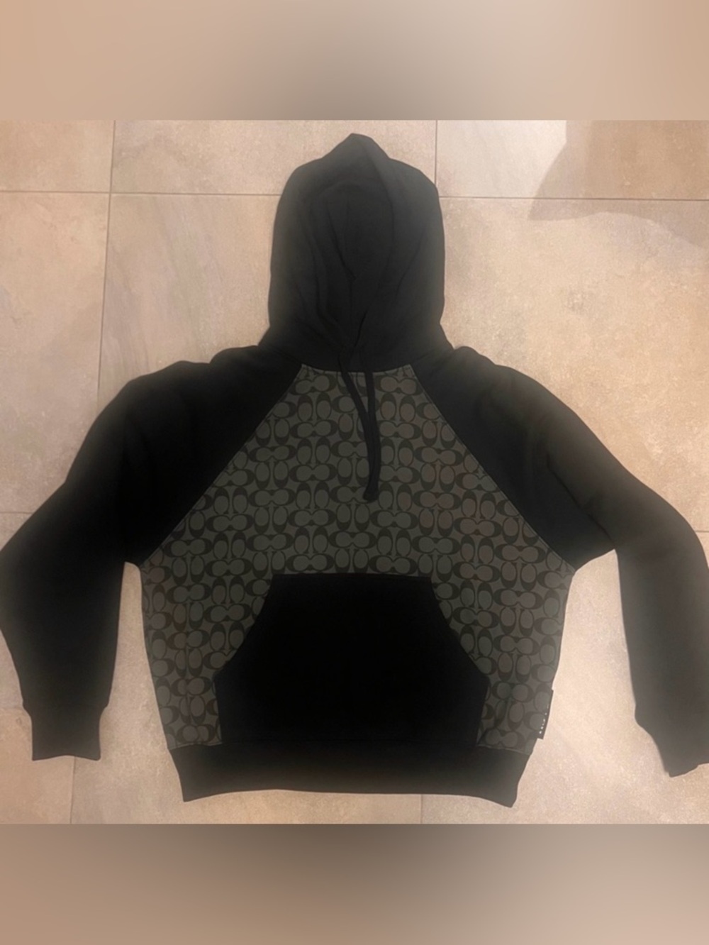 Coach Black Hoodie with Signature C Print